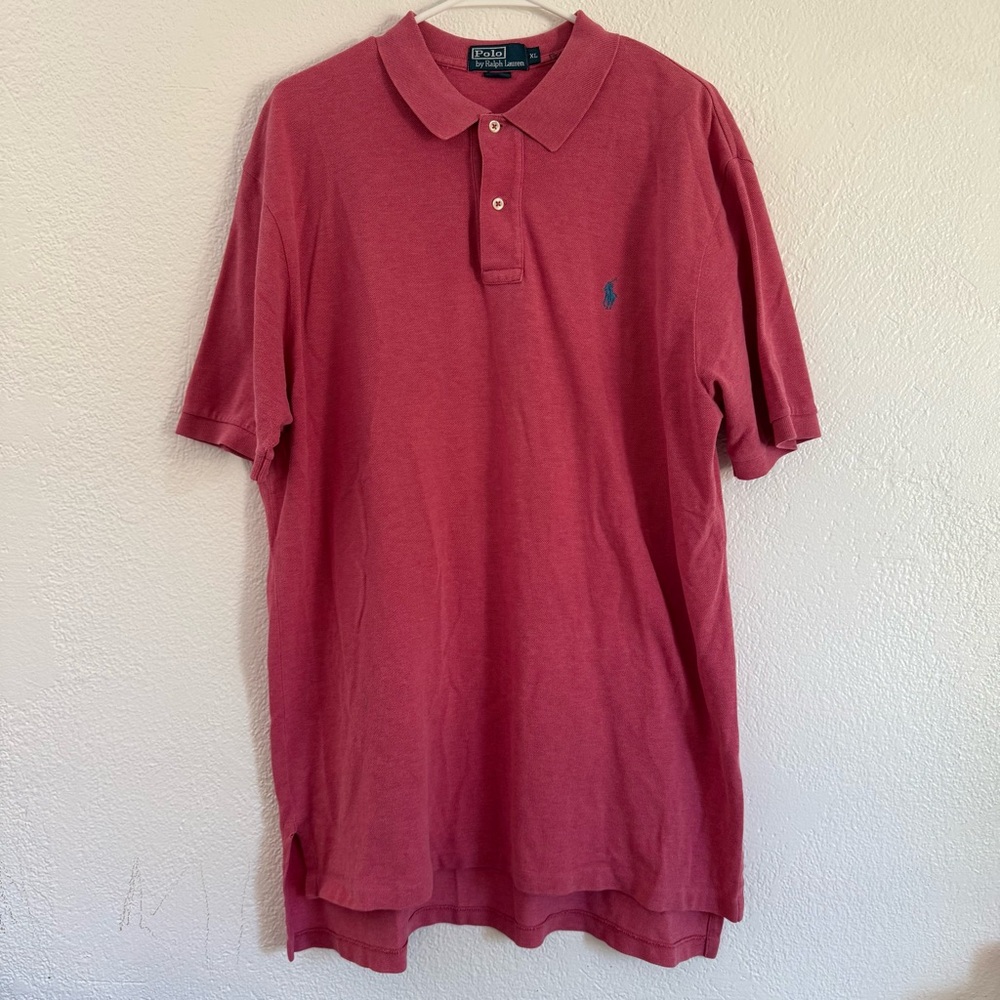 Polo Ralph Lauren Men’s XL Short Sleeve Polo Red Blue Pony Logo Preppy